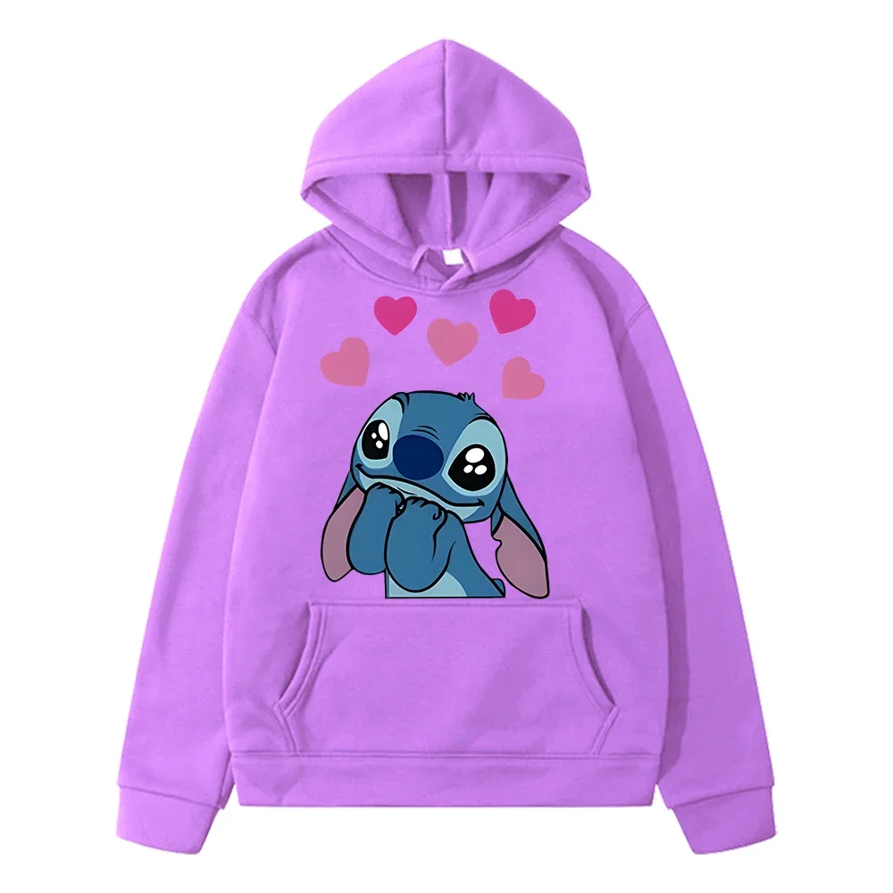 Stitch Disney print Hoodies Casual Fleece Sweatshirt  y2k sudadera disney Anime hoodie pullover boy girl clothes kids Day gift