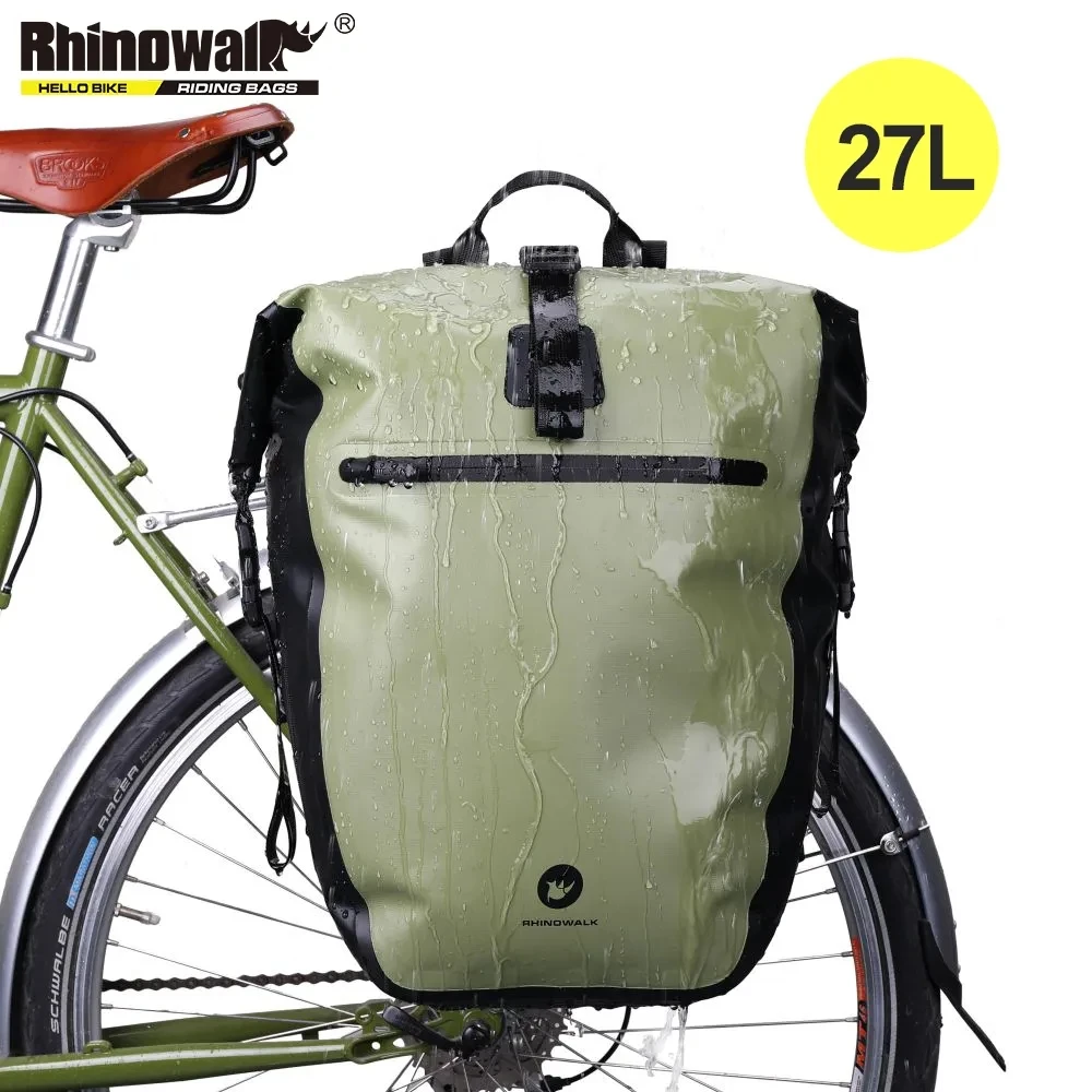 

Rhinowalk Bike Bag 27-30L Waterproof Bicycle Pannier Bag Rear Rack Cycling Backpack Travel Tail Seat Trunk Bag Luggage Carrier