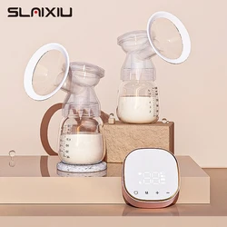 Double Electric Breast Pump Rechargeable Nursing Breast Pumps with LED Display Portable Anti-Backflow Milk Pump BPA Free