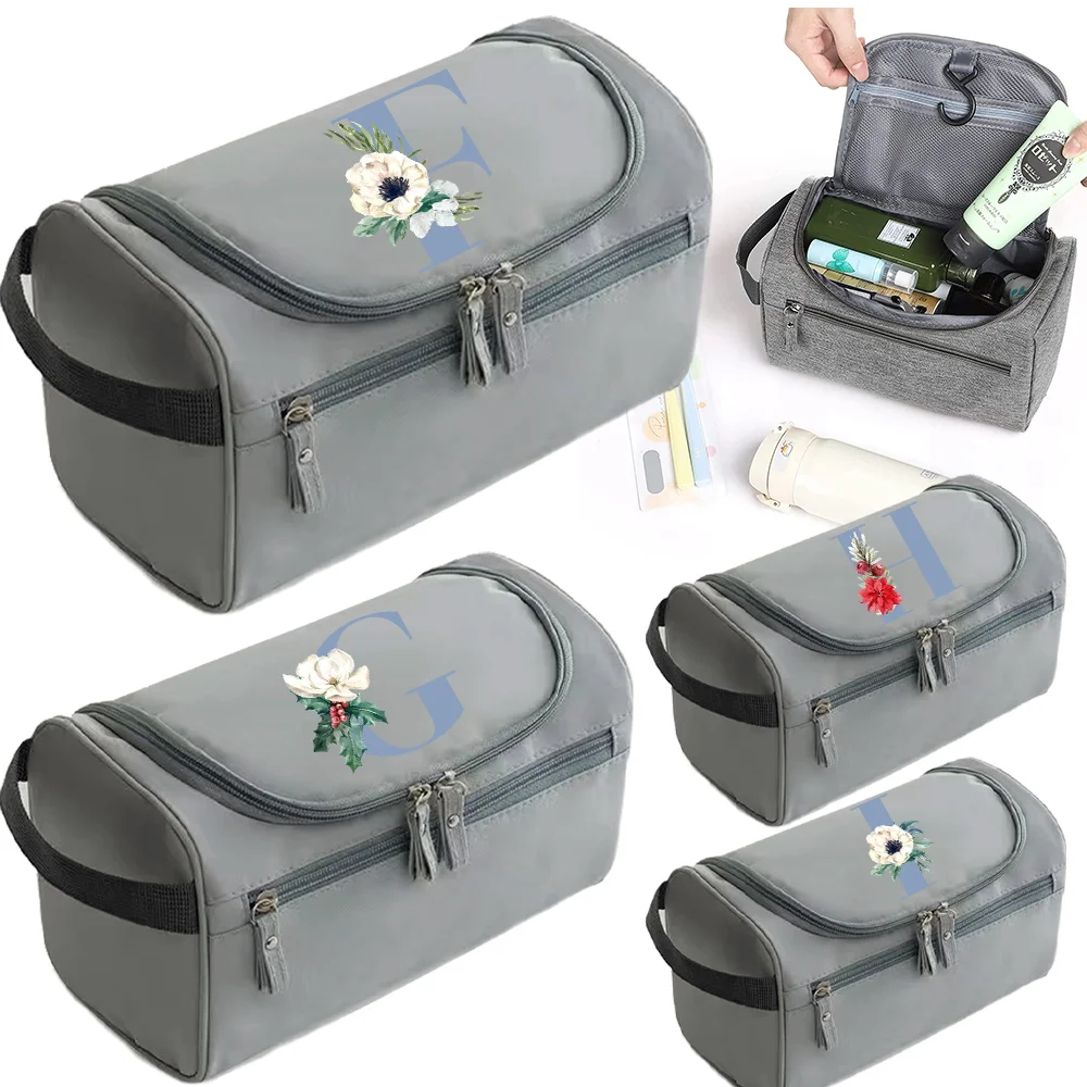 

Wash Bag Luxurious Makeup Bag Essential for Washing Up Blue Printing Series Reusable High Quality Zipper Storage Pack