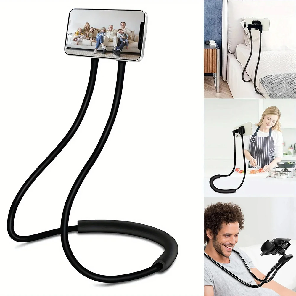 

Универсальный подвесной держатель на шею, подставка для телефона, выдвижная стойка для палок, регулируемая на 360° ° Свободный вращающийся держатель для iPhone 16