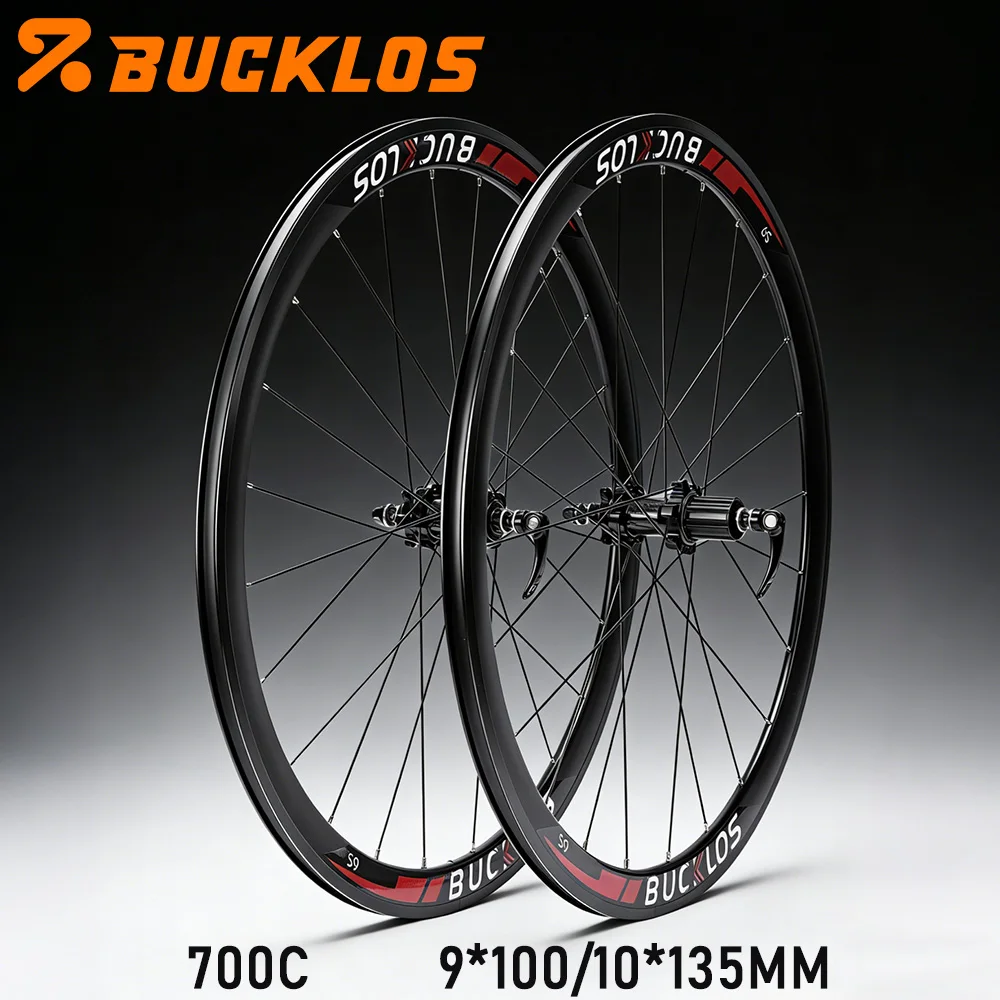 

BUCKLOS 700c Bike Wheelset 9*100mm 10*135mm Quick Release Road Bike Wheels Disc Brake Road Bicycle Wheel Rim 8/9/10/11 Speed