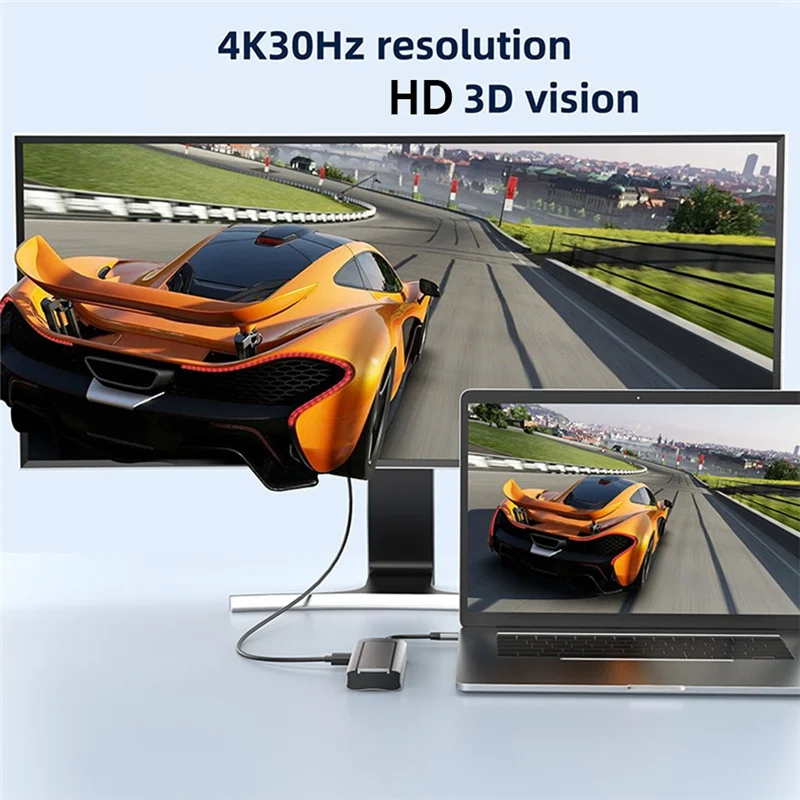 GW-6-In-1 M.2 SSD HUB USB C Dockingstation mit Festplattenspeicher USB 3.0 Typ C auf kompatibel – Laptop für Laptops