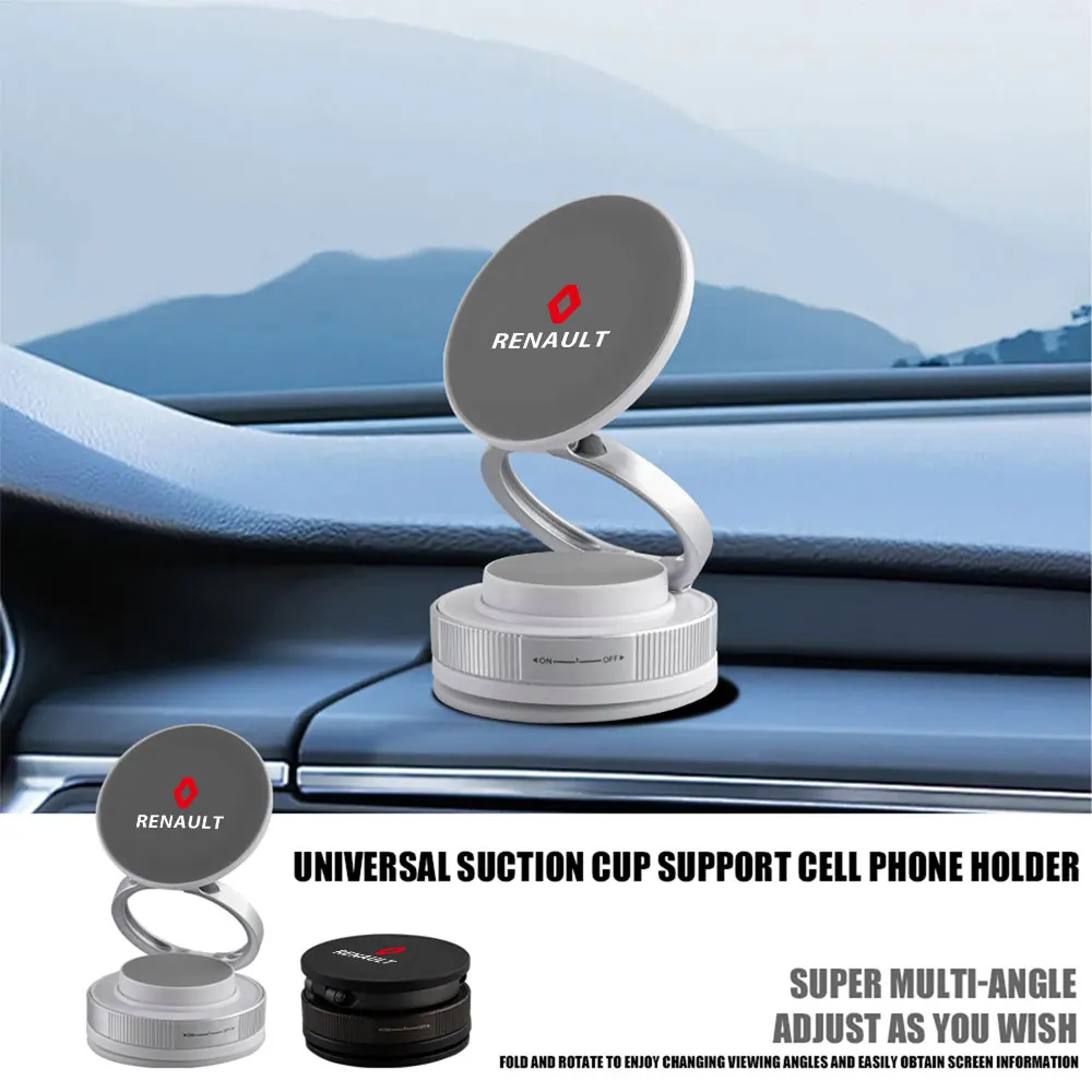 

Car Phone Magnetic Stand with Mechanical Vacuum Suction Cup Navigation Holder For Renault Velsatis Koleos Hub Cap Accessories