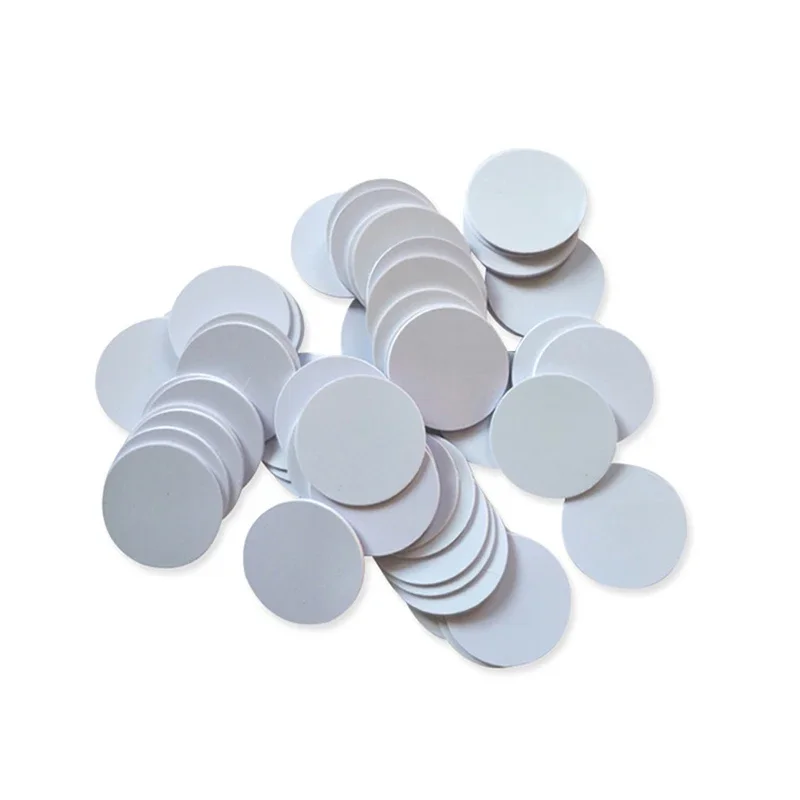 Hilo 10-50pcs NFC N-tag 215 Coin TAG With adhesive Key 13.56MHz N-TAG 215 Card Label RFID Ultralight Tags Labels