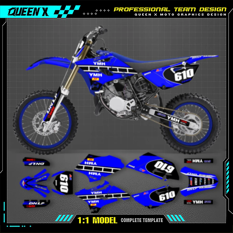 

Queen X MOTOR Cusotm Team мотоциклетные графические наклейки, наборы наклеек для YAMAHA YZ85 2015 2016 2017 2018 2019 2020 2021 85 002