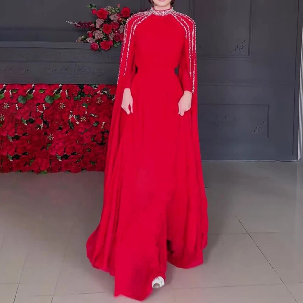 Robe de soirée modeste arabe dubaï, manches longues, en Stock, argent, ligne A, pour événements formels, tenue classique, col haut, robe de bal