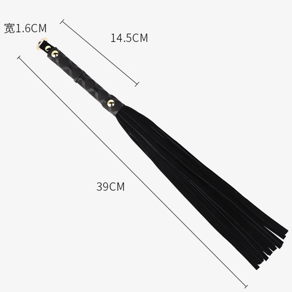 39CM Premium Genuine Leather Suede Flogger Horse Training Crop Whip Suede Leather Covered Handle