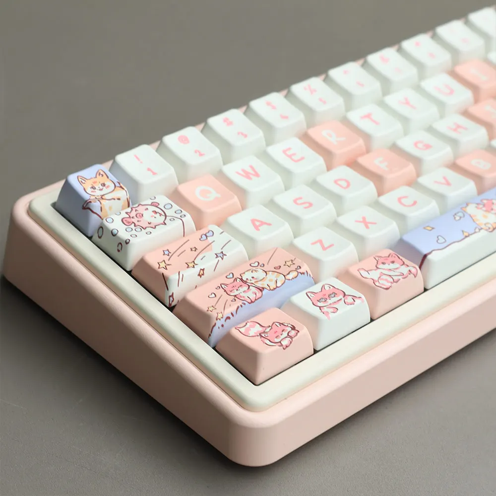 

74/151 Keys Lijia Cat Theme Keycap PBT Dye Sublimation Keycaps MDA/ Cherry Profile Keycap For Game Mechanical Keyboard Key Caps