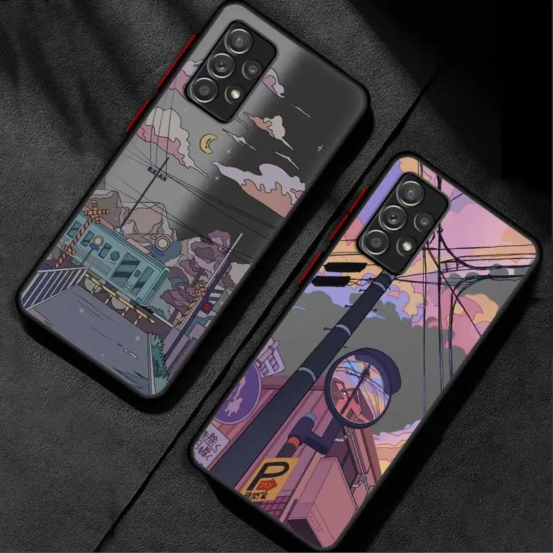 phone cases for Samsung Galaxy A24 case A33 A52s A12 5G A35 A53 A32 A13 A14 A15 Luxury Cover fundas City High Altitude Aircraft