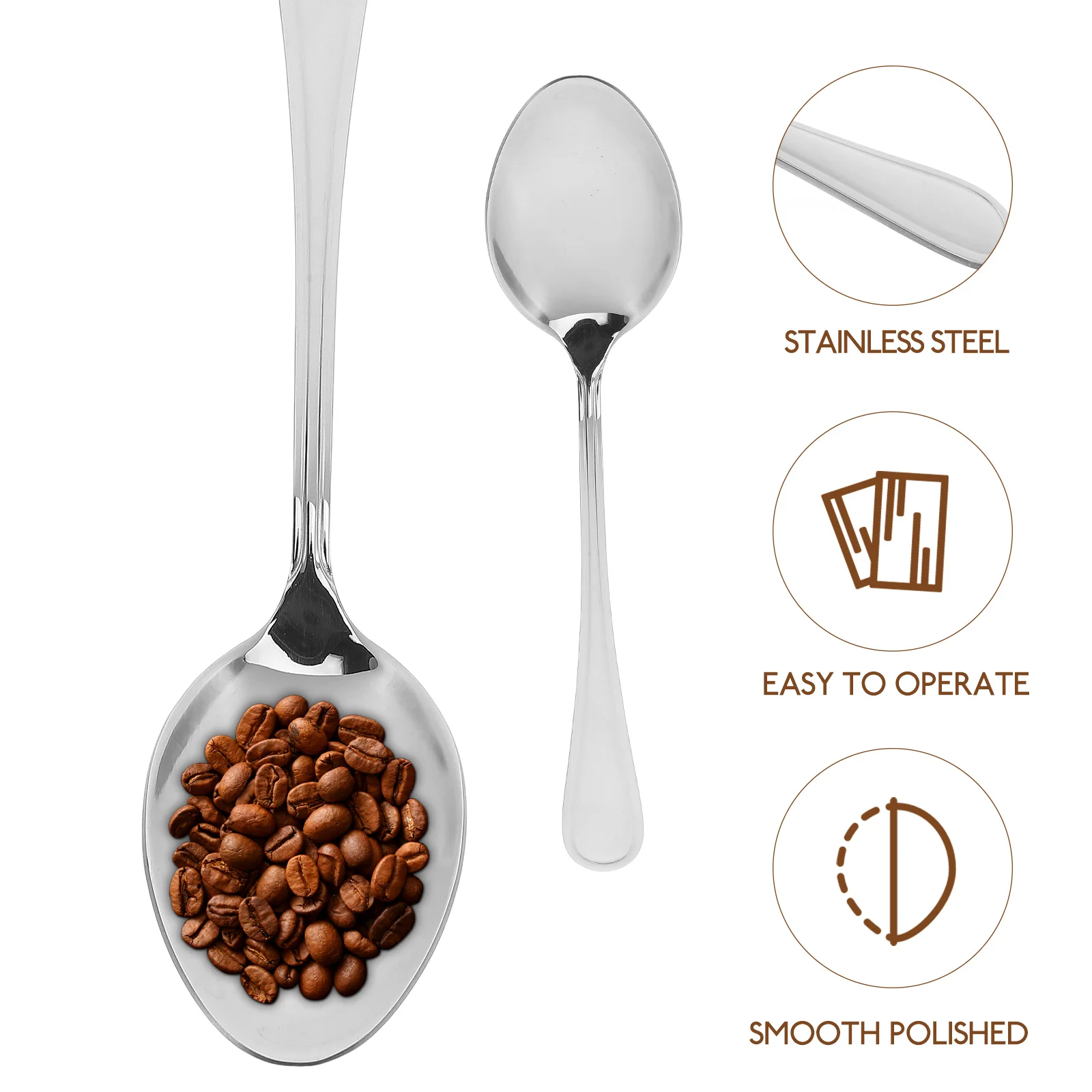 

1pcs Stainless Steel Soup Spoon Large Ergonomic Dishwasher Safe Kitchen Serving Spoon For Restaurant Buffet Food Serving