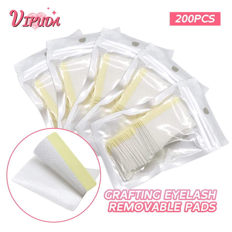 40/200 Stuks Katoen Wegwerp Wimper Extension Patch Sticker Voor Het Verwijderen Van Wimpers Eye Pads Patches Make-Up Tool Accessoires 5bag