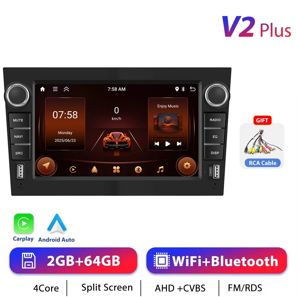 Podofo CarPlay Android Radio Voor Opel Astra Antara Corsa Zafira Combo Auto Intelligent Systeem 2din GPS Stereo Dashboard Autoradio