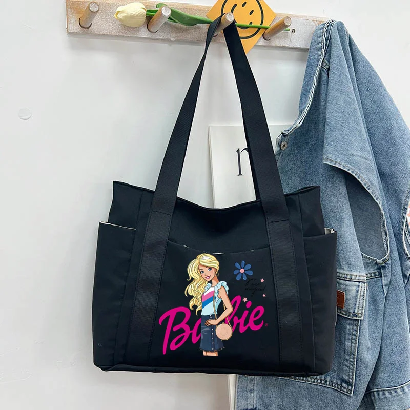 Barbies Girl Women\'s Large Capacity Canvas Tote Bag Handbags for Women Shoulder Bag Work Student Underarm Female Shopping Bag