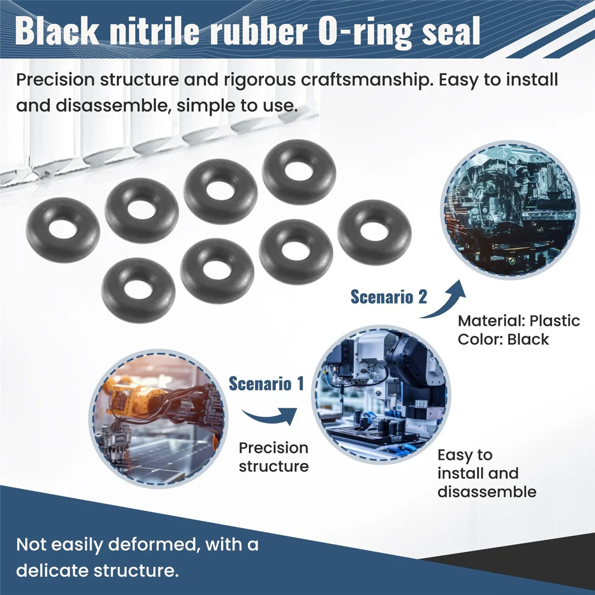 100 pezzi O-ring in gomma nitrilica 6 x 2 mm HOT