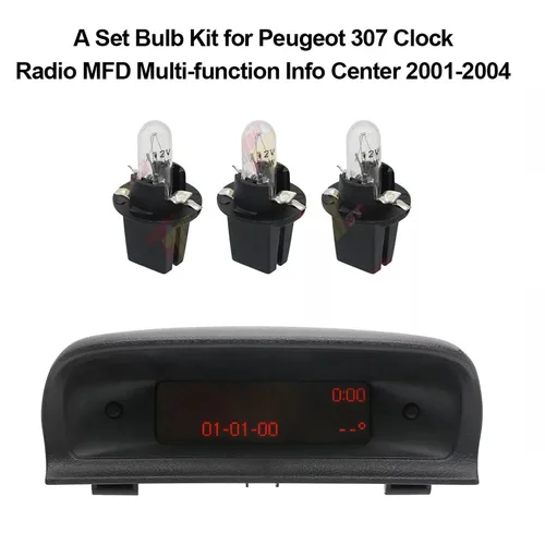 Imagen 2 del producto Kit de bombillas para salpicadero central, 3 uds., para Peugeot 307 206 406, reloj, Radio, información multifunción