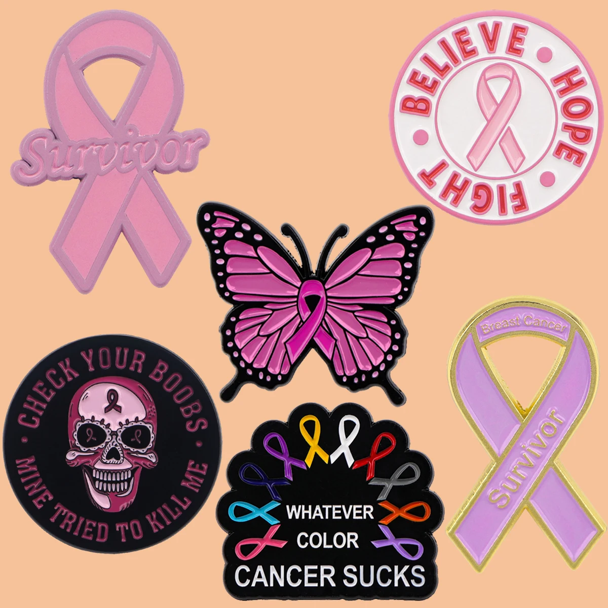 Breast Cancer Awareness Enamel Lapel Pin Badge Pins Hats Clothes Backpacks Decoration Jewelry Accessories Gifts for Friends