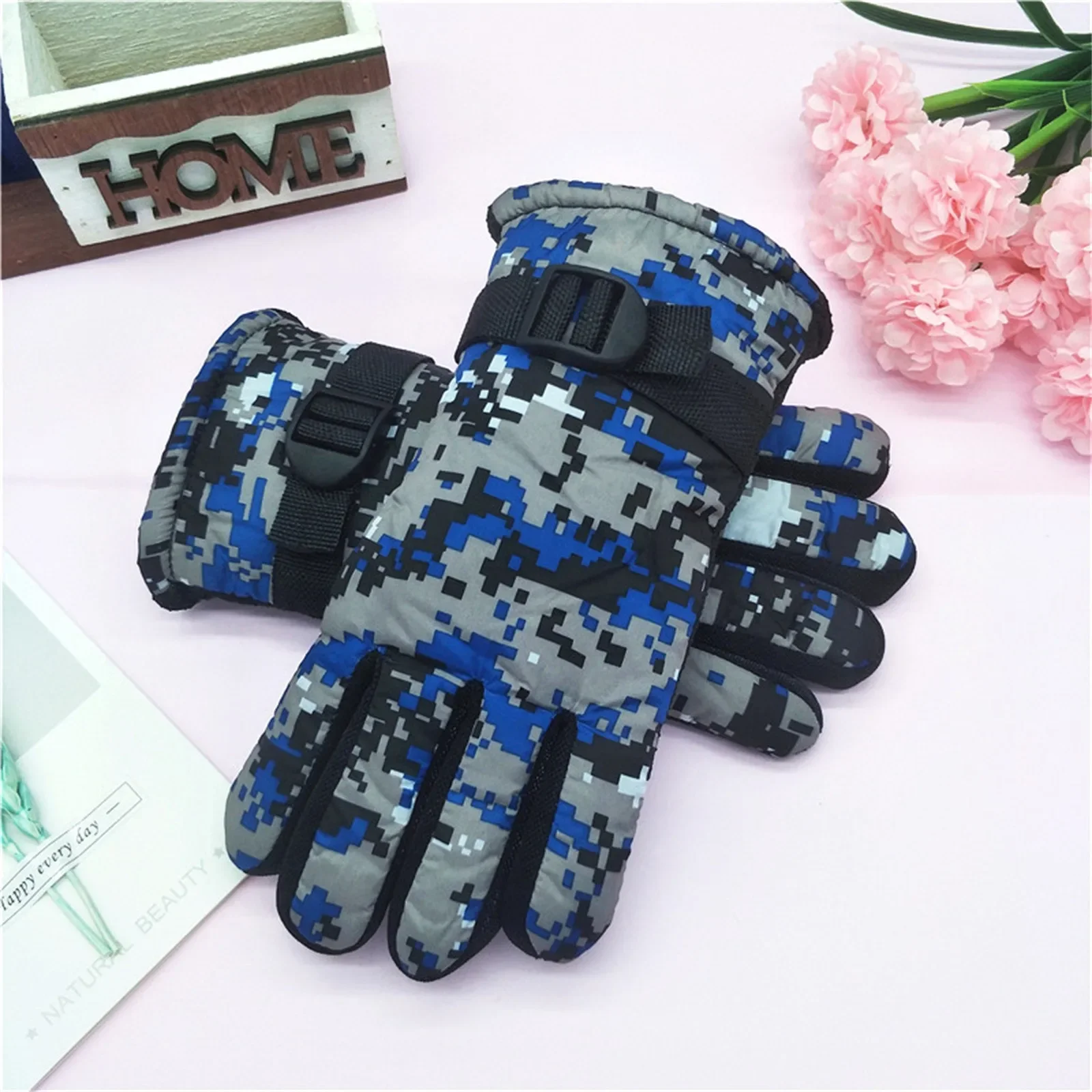 Winter Thicken Children Ski Gloves Cold Weather Waterproof Snowboard Mitten Boys Girls Warm Outdoor Kids Windproof Gloves 2023