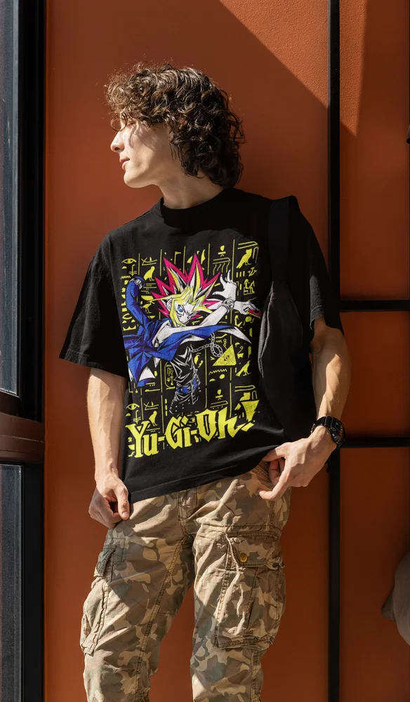 Unisex t-shirt Yu-Gi-Oh! Anime Black Yu-Gi-Oh Anime Manga Tshirt Soft Tee