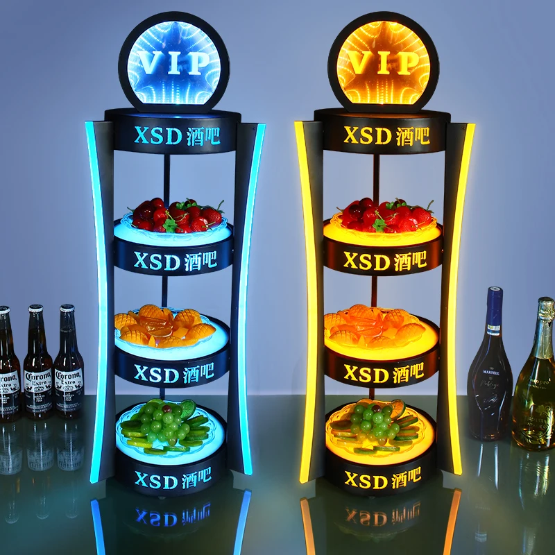 

Fruits bar Display Tray LED Luminous Fruit Plate Food Serving LED Fruit Tray for Bar KTV Nightclub