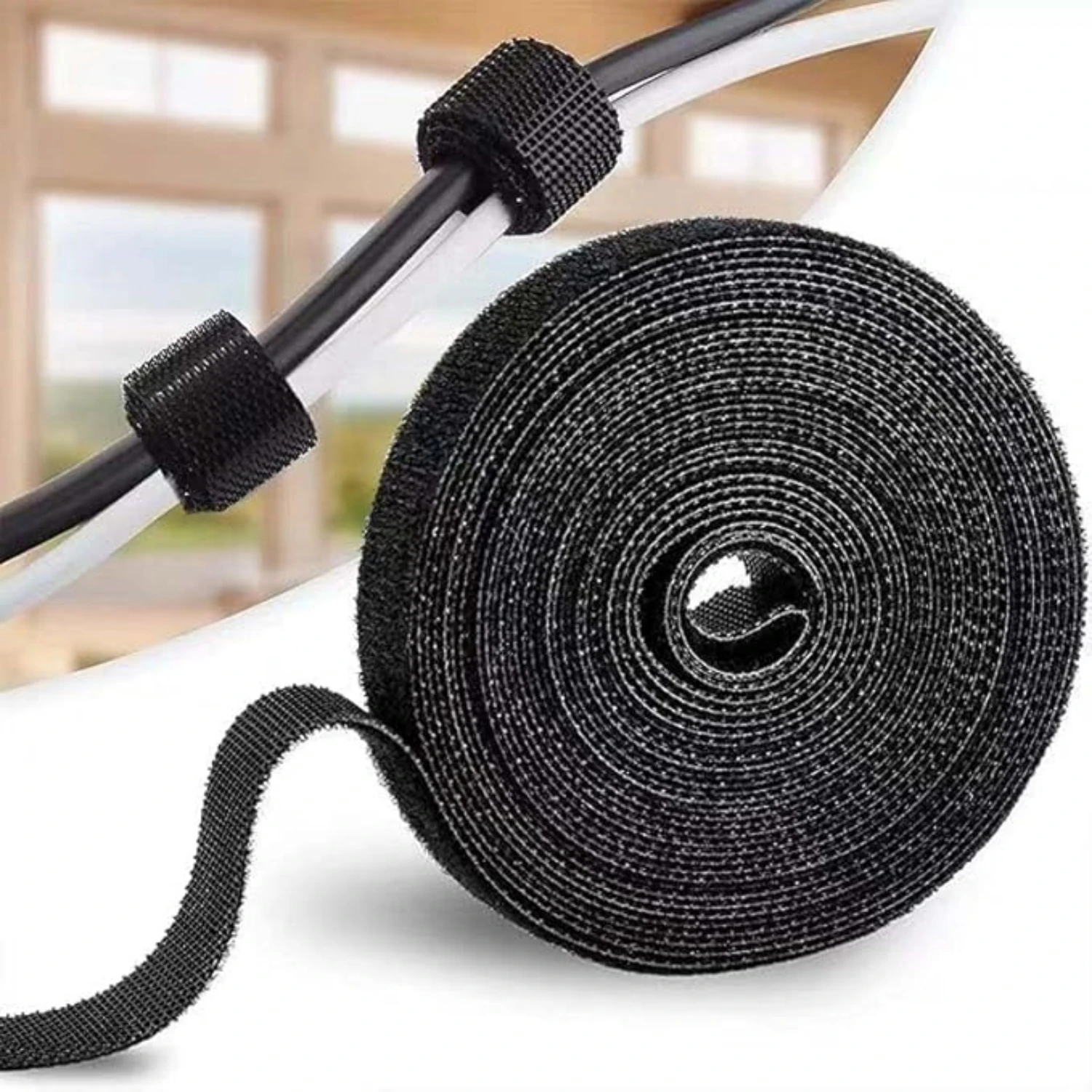 

Reusable Hook and Loop Cable Ties, Cut to Length Self-Gripping Straps, Wire Cords Management Organizer for Home Office PC