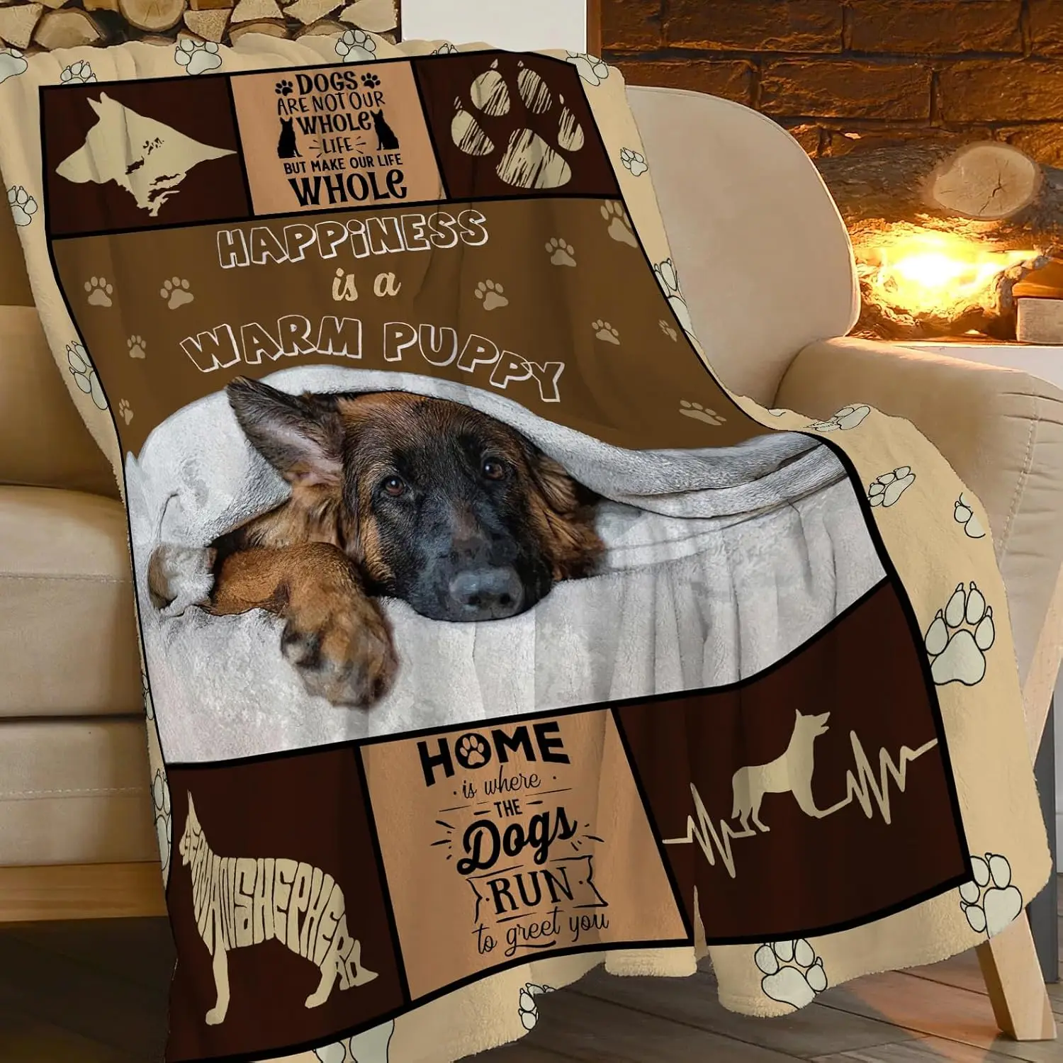 Funny German Shepherd Blanket – Super Soft Fleece Throw for Dog Lovers, Kids & Adults