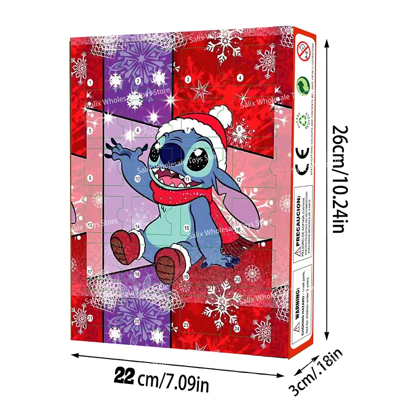 New In Stock Lilo And Stitch 24pcs 2024 Advent Calendar Minnie Juguetes Surprise For Kids Navidad Christmas Gifts Toy Customized
