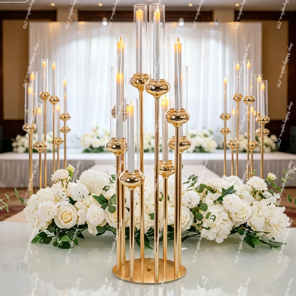 

10pcs Metal Vase & Stainless Steel Flower Stands | Wedding Table Centerpieces – Road Lead Decor for Party Events