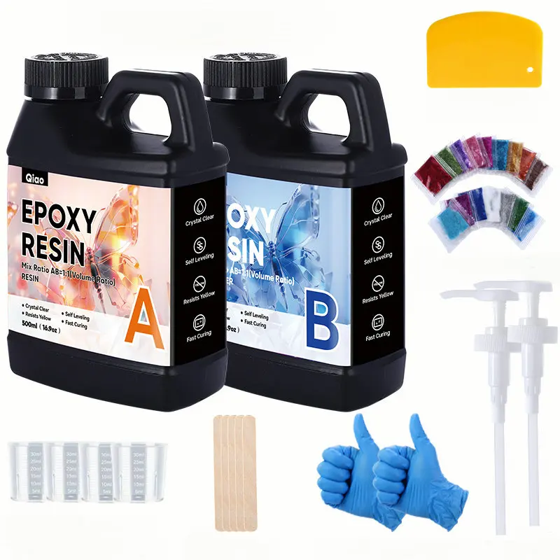 

Набор эпоксидной смолы без пузырьков – кристально прозрачная, не желтеющая, легко смешиваемая в соотношении 1:1, для поделок и форм из смолы