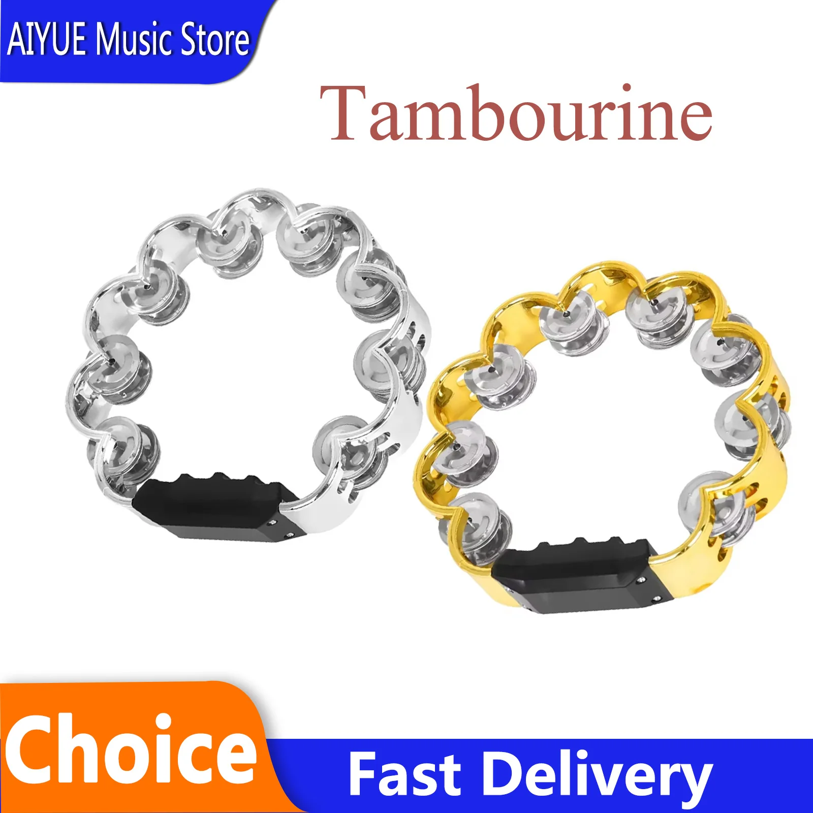Tambourin mit Doppelreihigen Pflaumenblüten-Motiven, Handglockentrommel, Musikinstrument für Kinder, Lehrreich für KTV, Orff, Party, Percussion