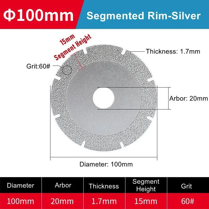 100mm 4inch Diamond Multi-tool Saw Blades Brazing Metal Iron Cutting Disc Cut Off Wheel Angle Grinder Disk Marble Grinding Blade