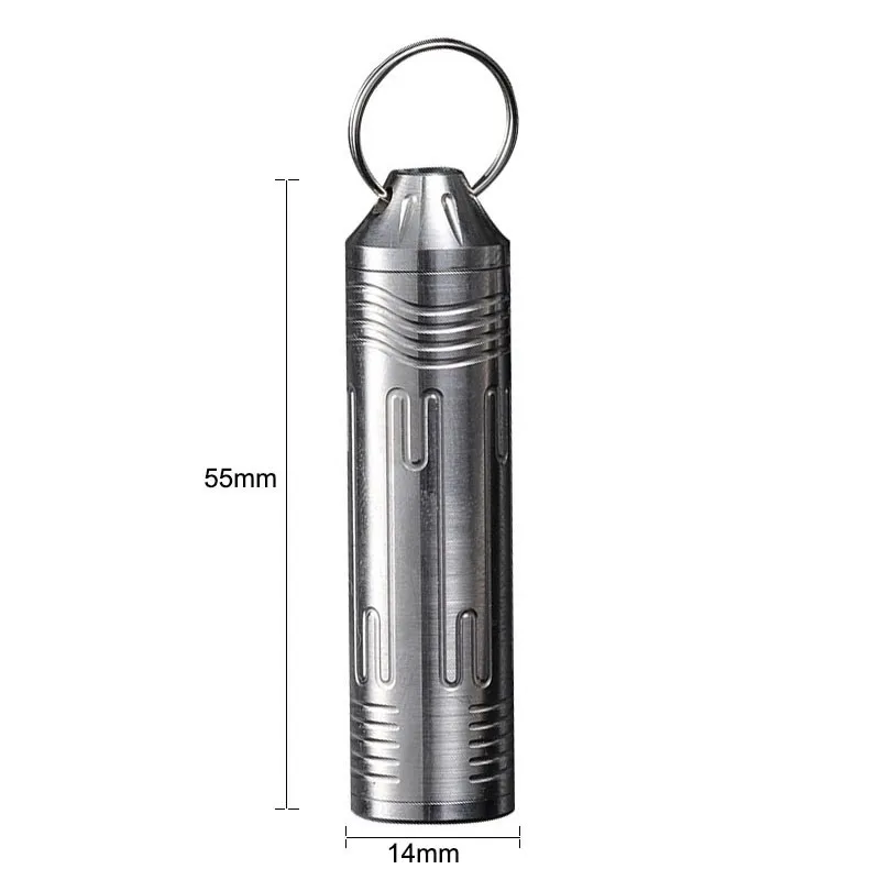 Titanium Alloy Waterproof Pill Case Sealed Capsule with Necklace Camping Firstaid Pendant Outdoor Survival Bottle Container