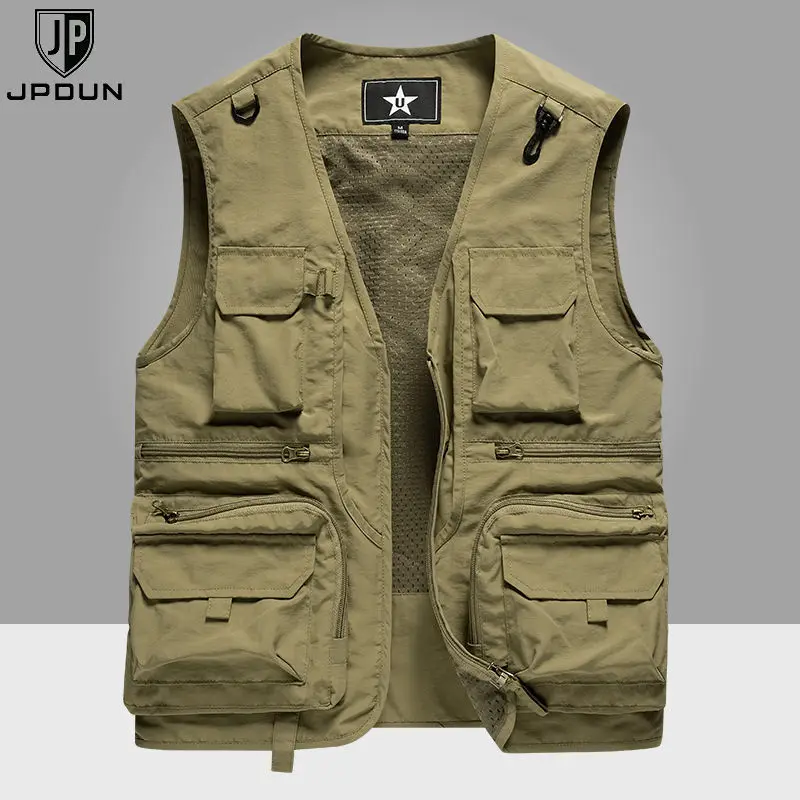 

Дышащий жилет для фотосъемки на открытом воздухе с несколькими карманами, мужская рабочая куртка без рукавов, быстросохнущий сетчатый жилет, мужской жилет больших размеров VT-377