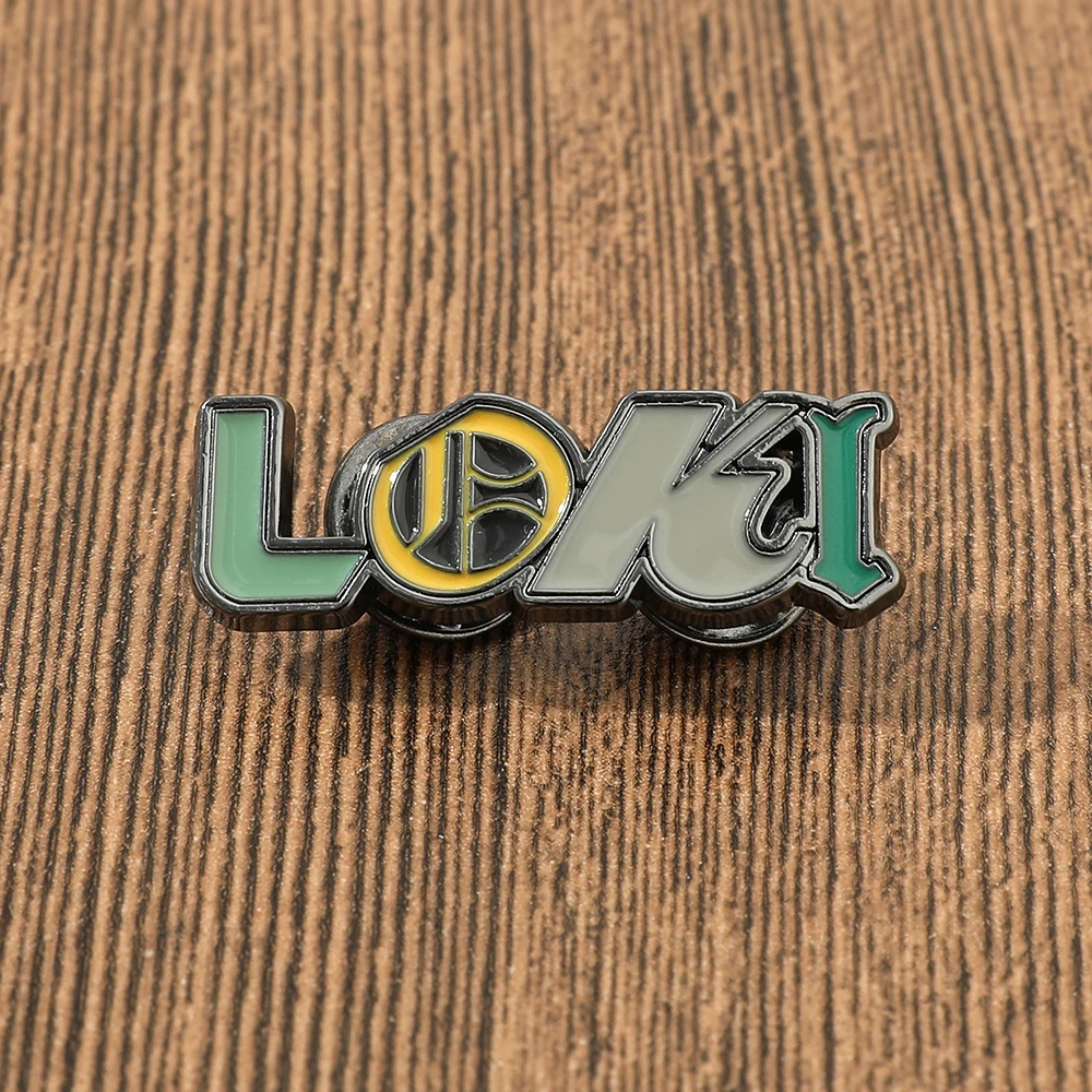 Marvel God of Tricks Loki Avengers Superhero Loki Name Brooch Costume Backpack Pin Jewelry Accessories for Fans Gift