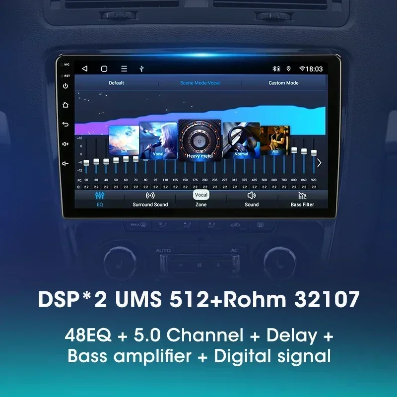 JMCQ Car Radio for Volkswagen SKODA Octavia 2 A5 2007 - 2014 Multimedia Video Player Navigation Carplay 2Din 4G Android 12 10\