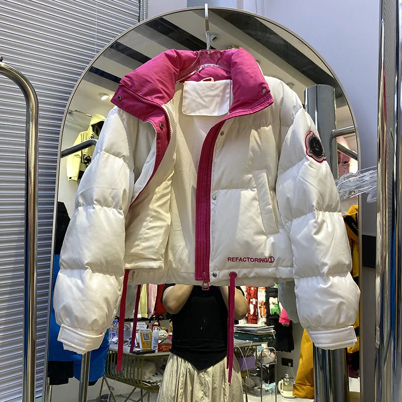 Letters Witte Eendendons Vrouwen Jas 2023 Nieuwe Winter Dikker Donsjacks Vrouwen Stand Kraag Hoge Kwaliteit Vrouwen Donsjacks H563