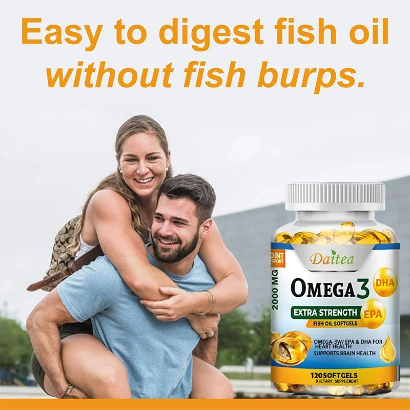 Fish Oil Omega 3 Softgels with EPA & DHA, 60/120 Softgels, Non-GMO, Gluten-Free