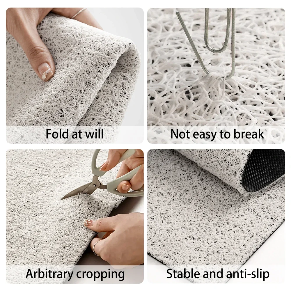 Absorbs Dirt Door Mat Welcome Entrance Rug Hallway Mat PVC Doormat Cuttable Entrance Rug Hallway Anti-slip Wear-Resistant Mat