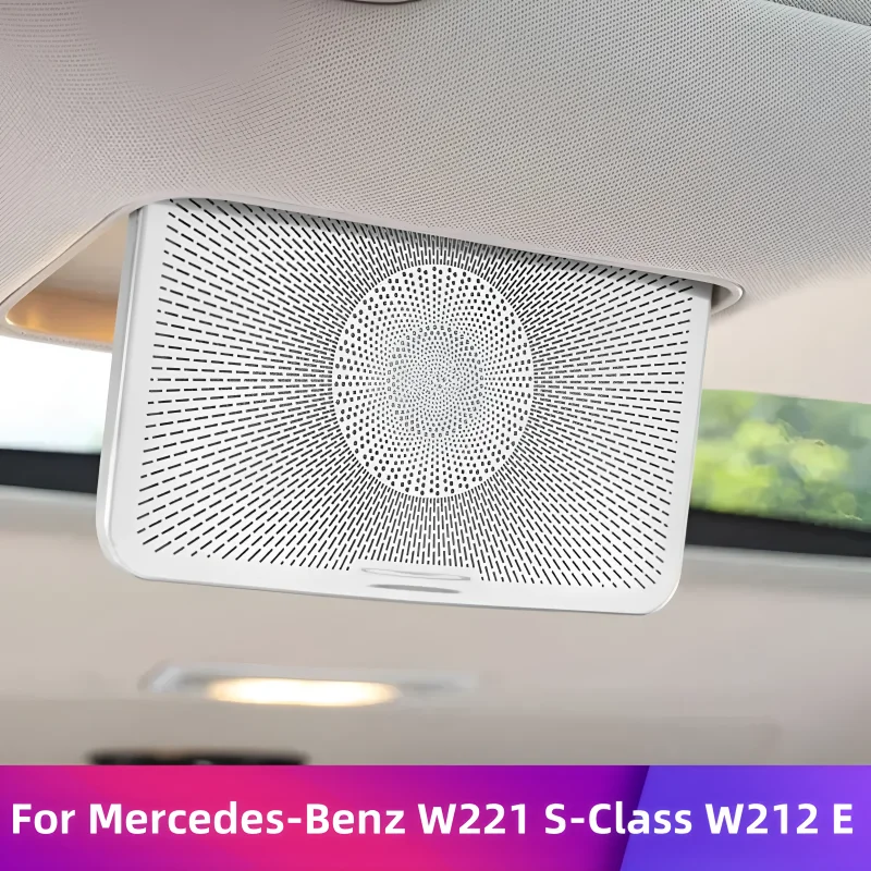 Für Mercedes-Benz W221 S-Klasse W212 E-Klasse Edelstahl Silber hinten Mitte Schminkspiegel dekorative Netzabdeckung