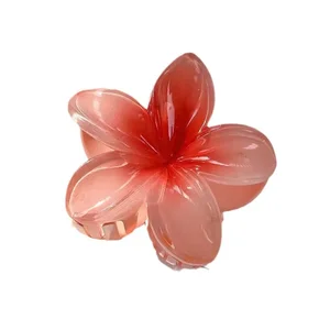 Gradient flower hair accessories set, beach style hairpins, flower claw clips, summer flower hairpins, Hawaiian style, 4 pcs 12 Main Sales Hair Prending - №1