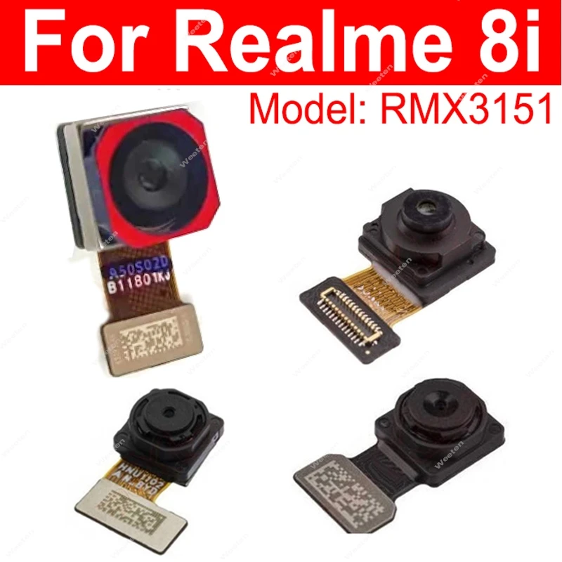 For Realme 8i Front Back Camera Front Selfie Rear Main Primary Camera Module Flex Cable Replacement Parts