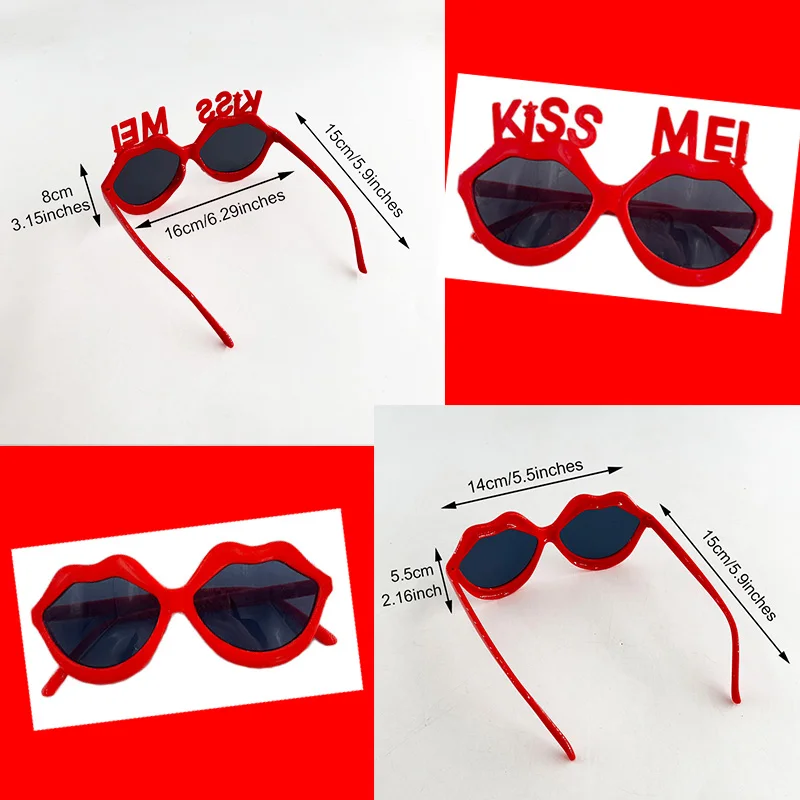 New Luminous Glowing Lips Kiss Shape occhiali da sole LED Red Kiss Me Glasses Rave Party puntelli occhiali luminosi femminili decorazioni di san