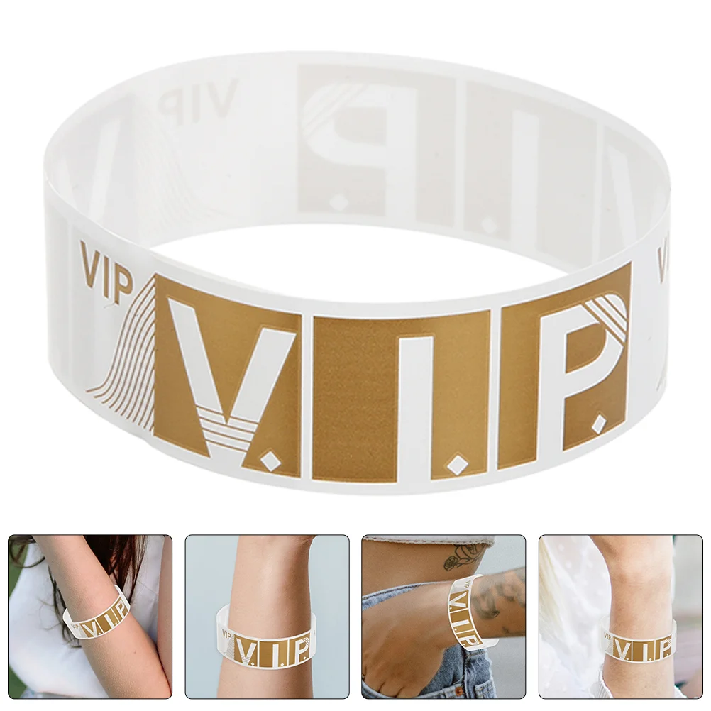 

100 Pcs Waterproof Bracelets Party Wristband Event Paper Wristbands Vip Golden Child