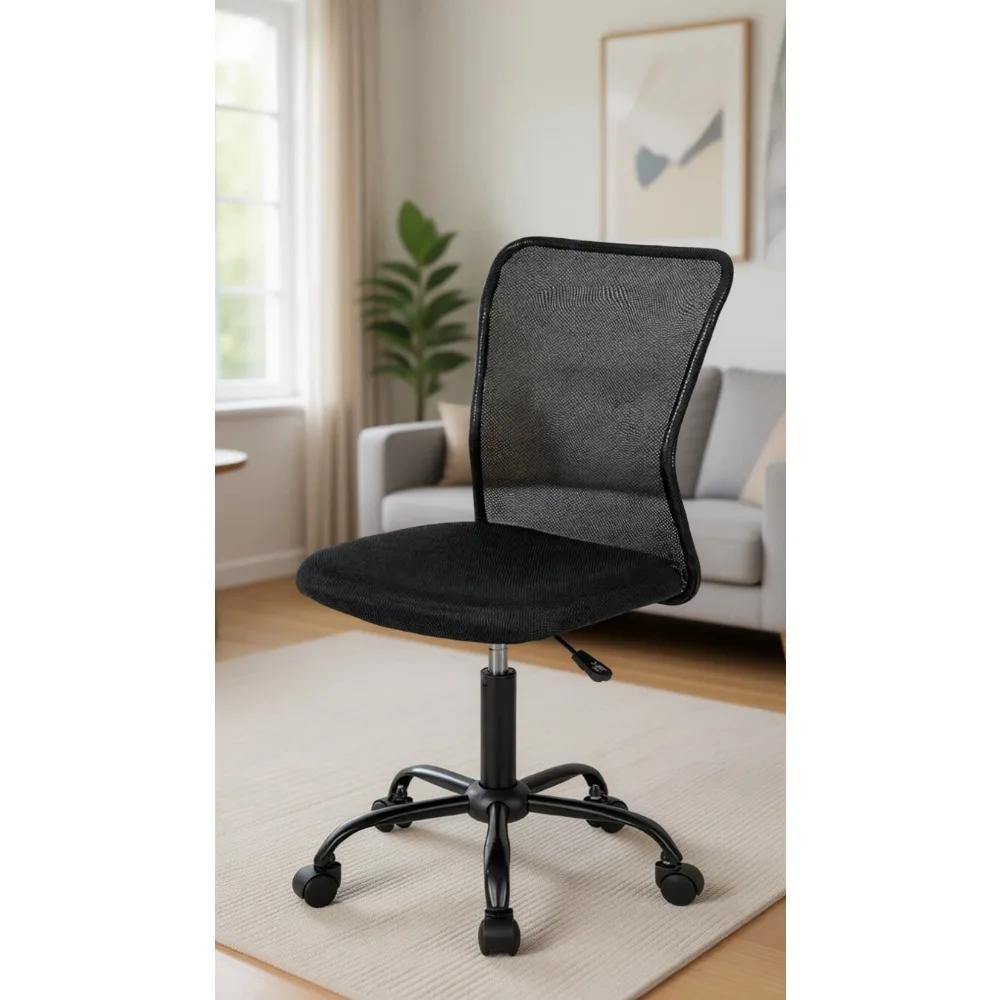 Ergonomic Office Chair with Lumbar Support, Adjustable Height, Swivel Base & Smooth Casters