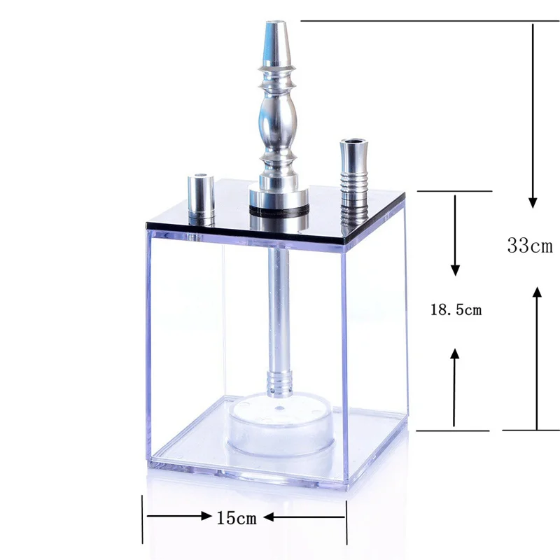 ChuHan Acrylic Hookah with LED Light Shisha Box Nargile Sheesha Narguile Chicha Cachimbas Water Pipe Shisha Hookah Set Accessory