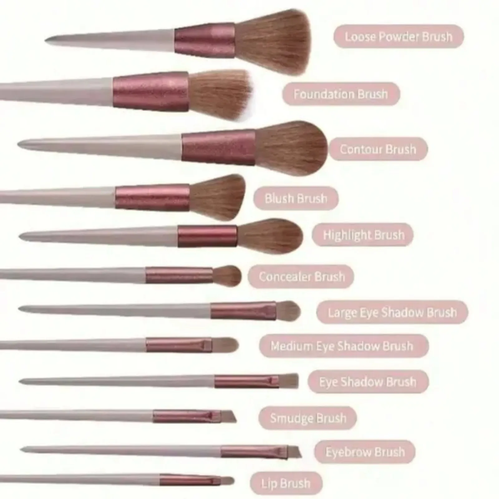 13 Soft Makeup Brushes Set With Perfect Soft Pouch - Premium Makeup Tools,Made Of High Quality Fibers,Girly Fashion Items