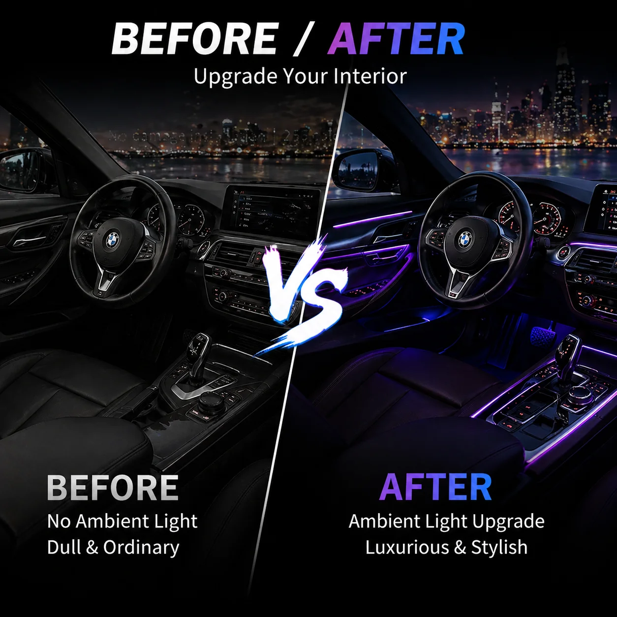 Interior LED Ambient Light for BMW 3 5 Series F30 G20 G30 X1 X3 X5 F15 G05 iDrive Control Atmosphere Lamp No Coding Needed