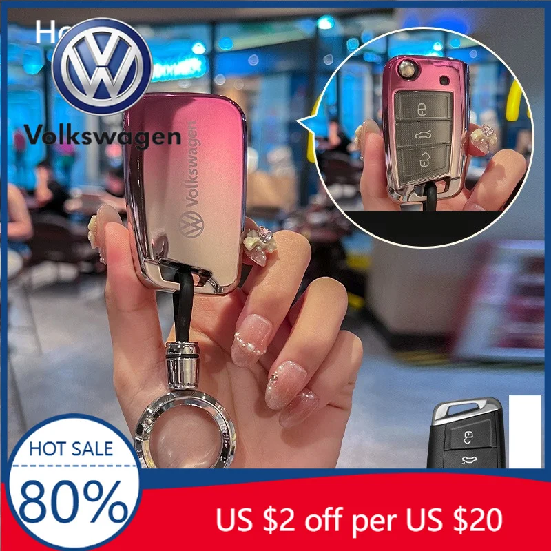 

Крышки стержней клапанов, модный чехол для автомобильного ключа из ТПУ, полное покрытие, брелок для VW Volkswagen Golf 7 MK7 Tiguan MK2 для SEAT Ateca Leon FR 2 Ibiza