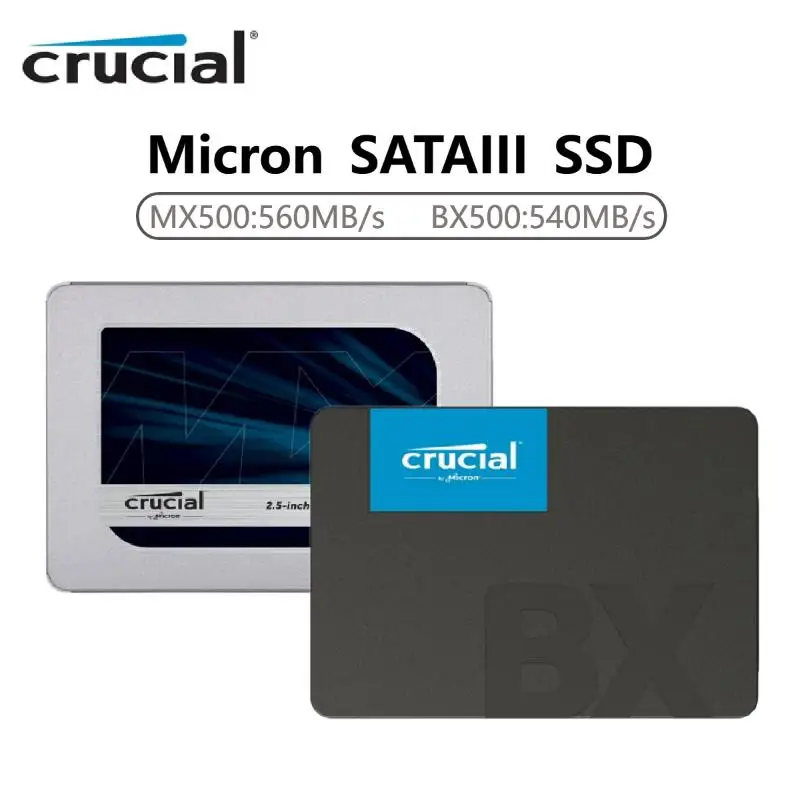 Top Crucial Internal Solid State Drive MX500 250GB 500GB 1tb 2tb 4tb BX500 480G 3D NAND SATA3.0 SSD HDD Hard Disk For Notebook