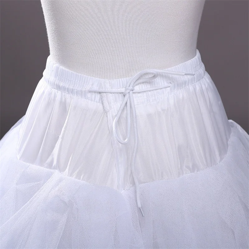 Amazon A-line elastic waist-length wedding dress skirt support 4-layer hard mesh boneless large swing petticoat wholesale